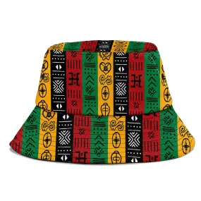 African Symbols In Pan-African Colors Bucket Hat