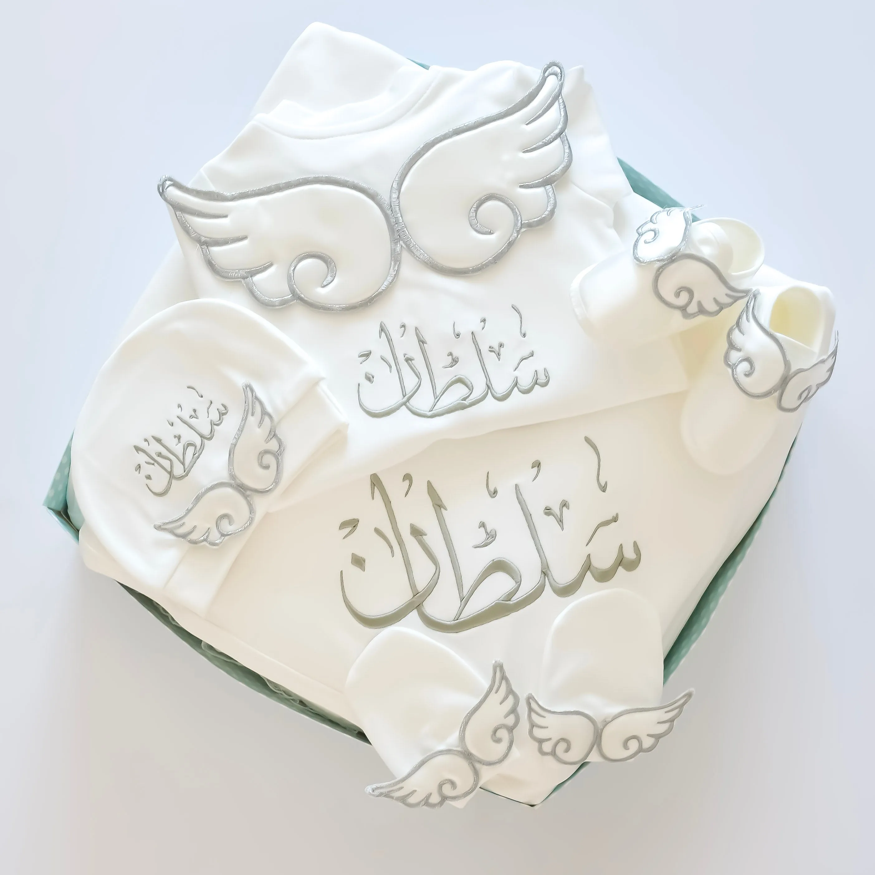 Baby Angel Embroidered Set with Baby Name