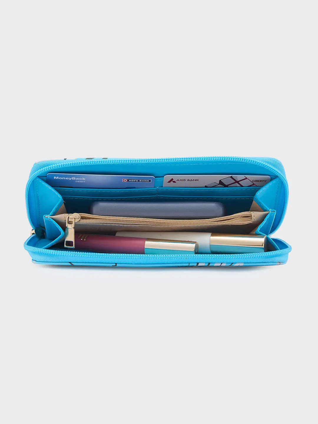 Caprese Gemma Zip Around Wallet Medium Blue