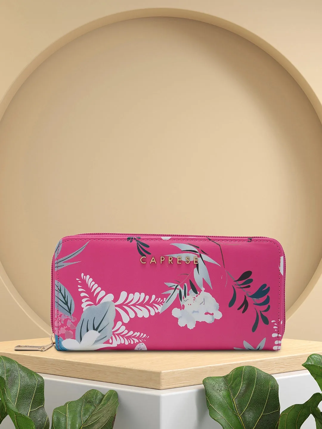 Caprese Gemma Zip Around Wallet Medium Dark Pink