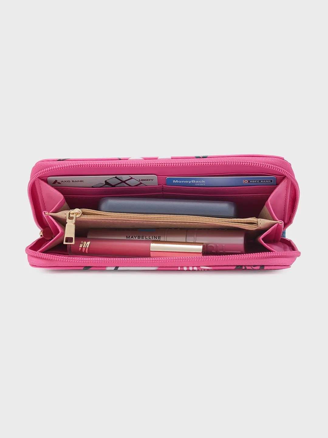 Caprese Gemma Zip Around Wallet Medium Dark Pink