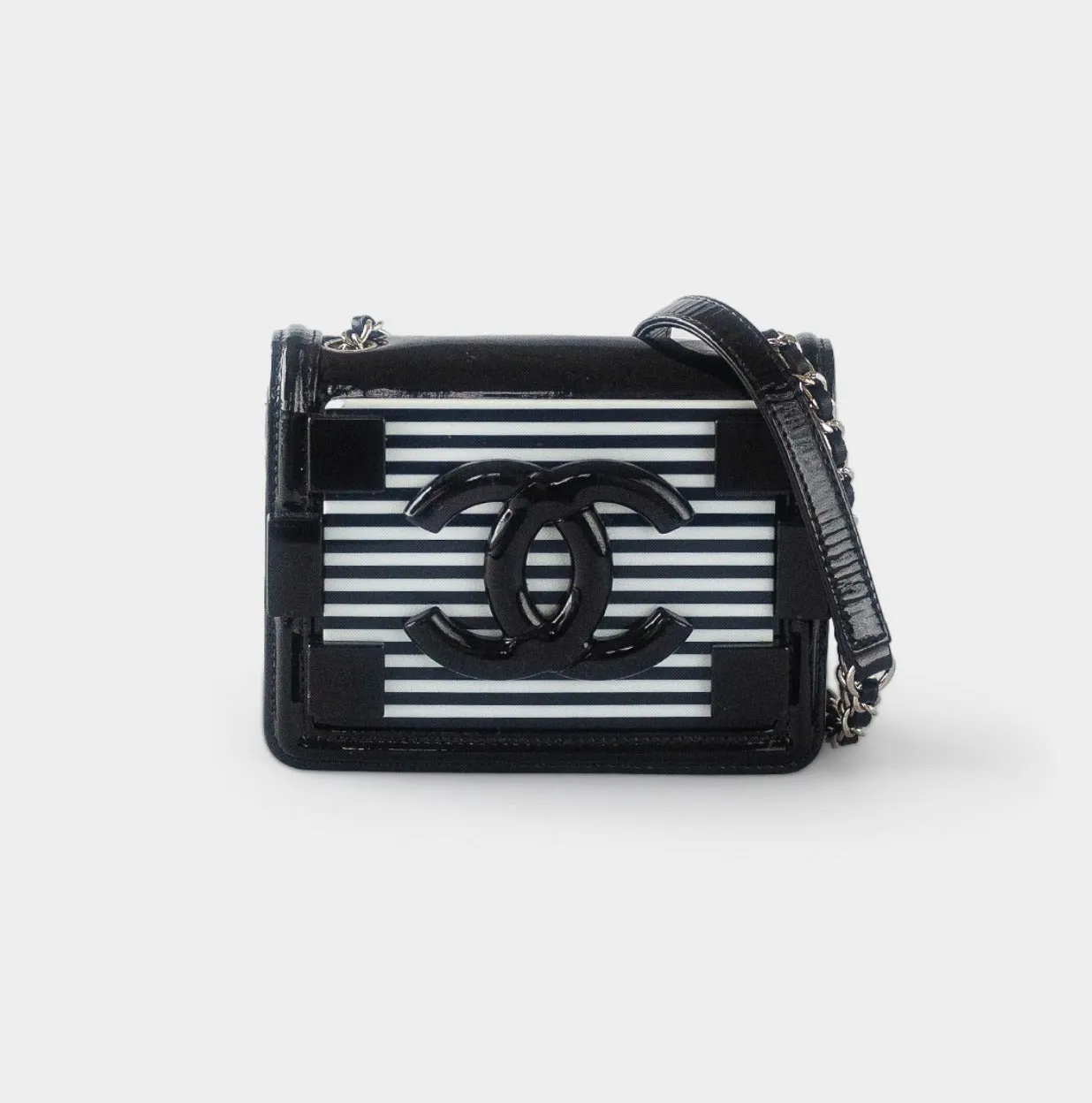 CHANEL -  Boy brick bag stripes black & white