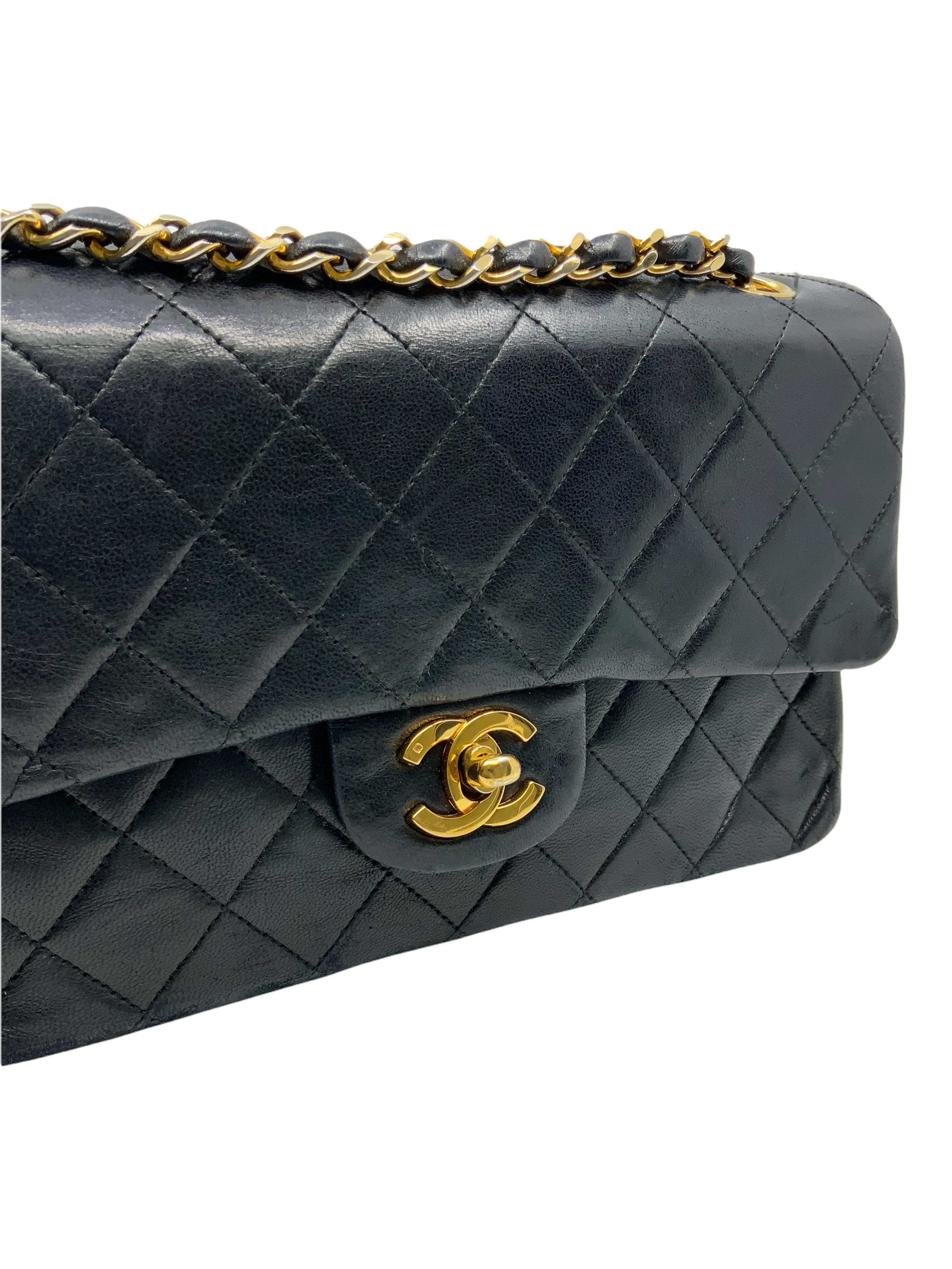 Chanel Vintage Quilted Lambskin Small Classic Double Flap Bag