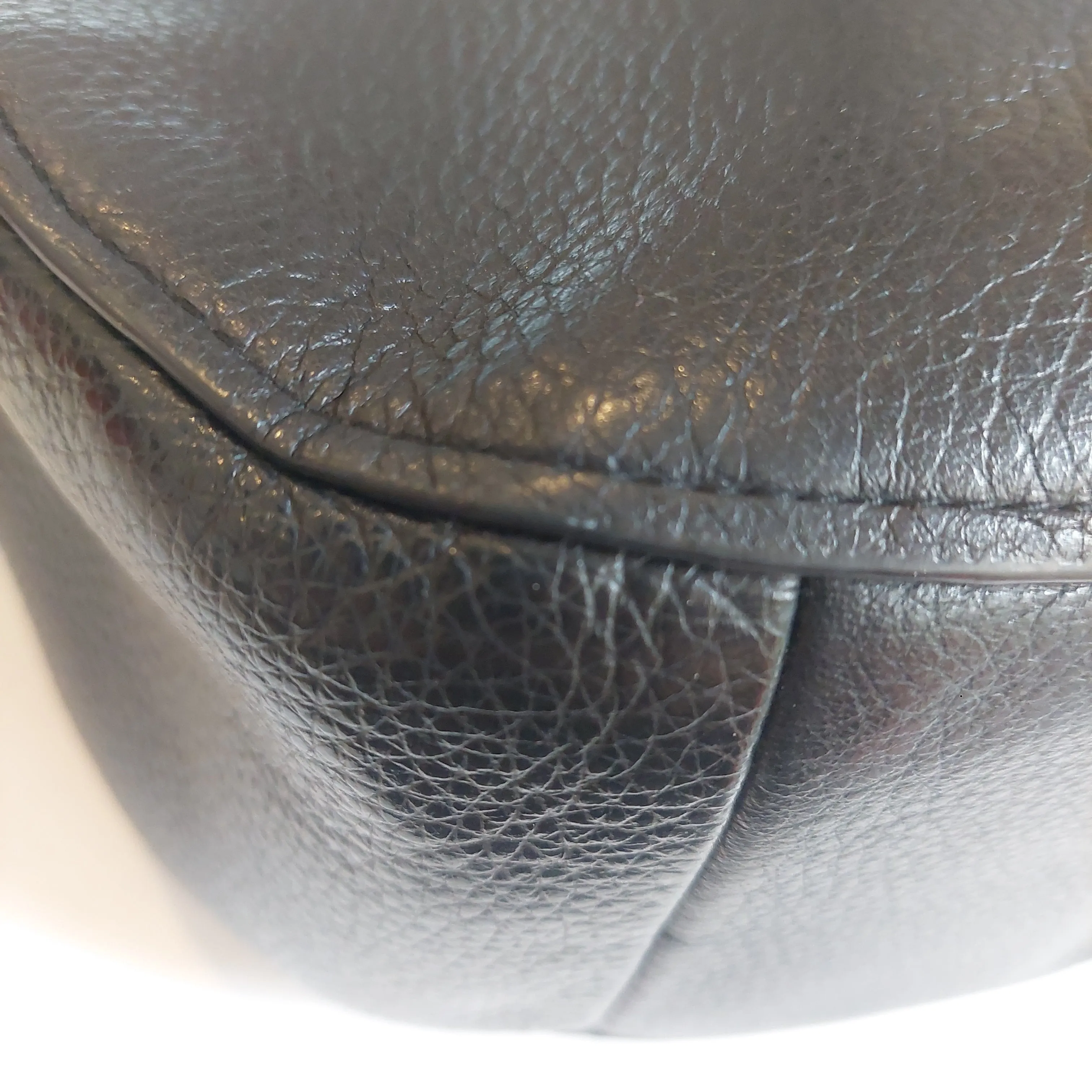 Coach Black Pebbled Leather Large Logo Hobo Shoulder Bag | Pre loved |