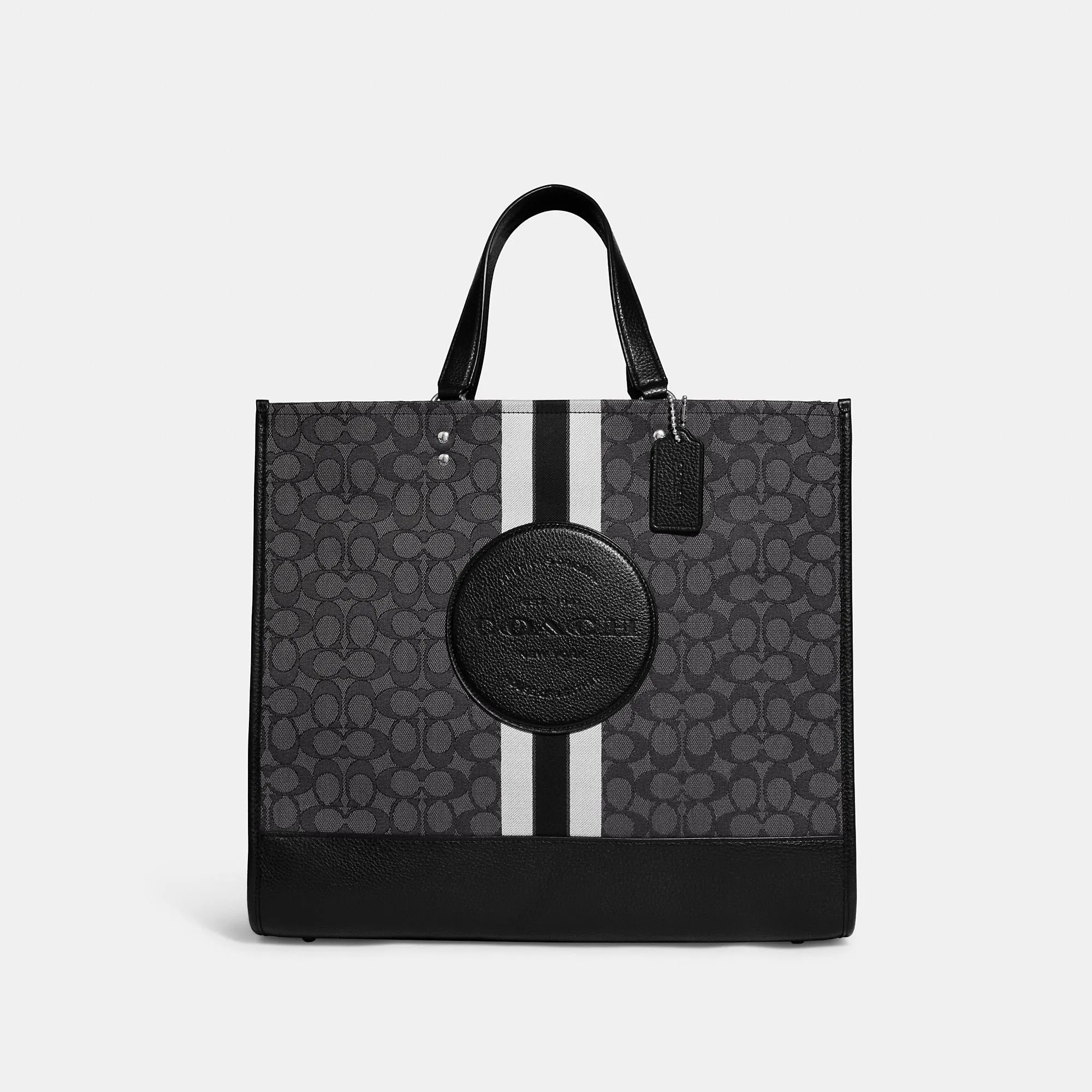 Coach Outlet Dempsey Tote 40 In Signature Jacquard With Stripe And Coach Patch