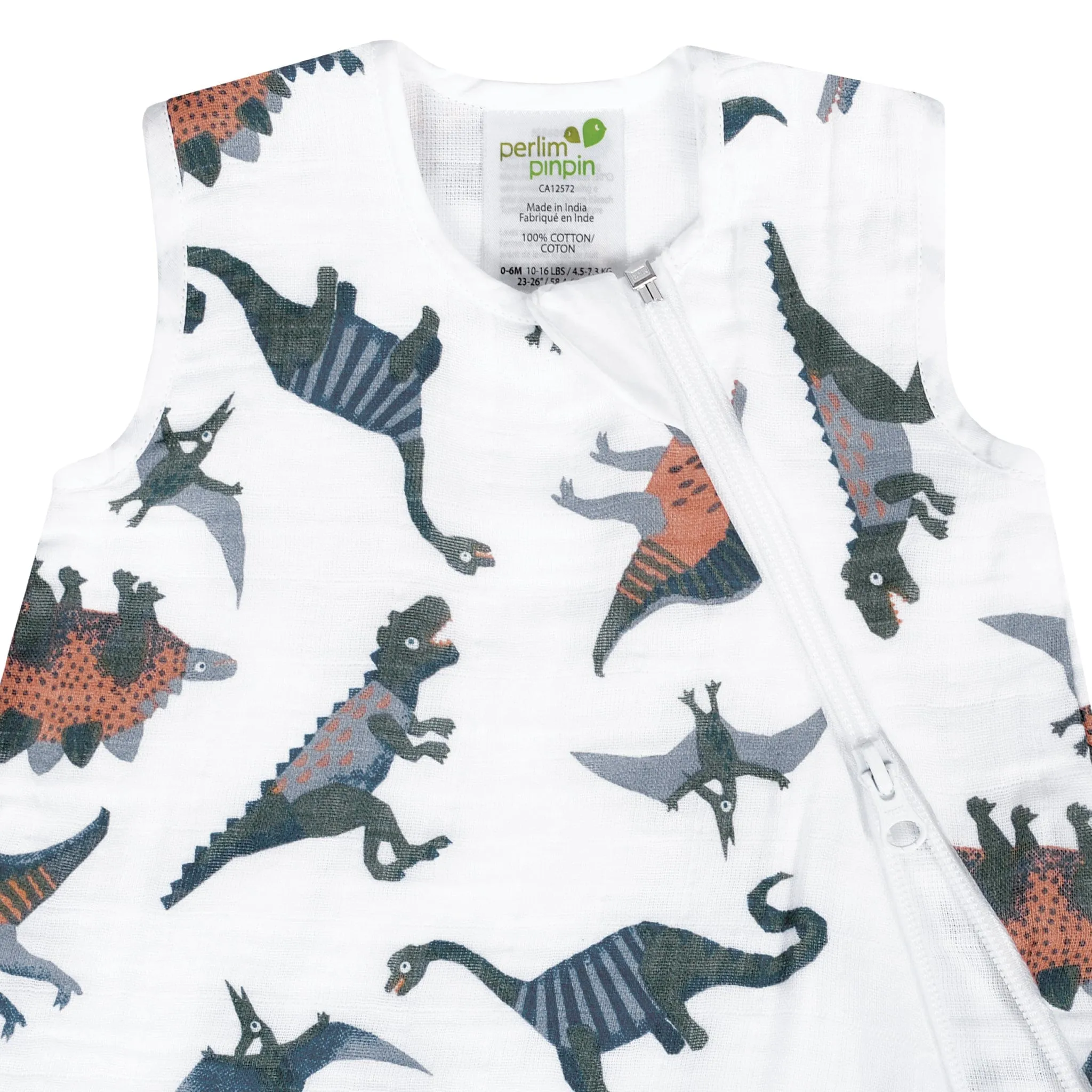 Cotton muslin sleep sack - Dinos (0.7 tog)