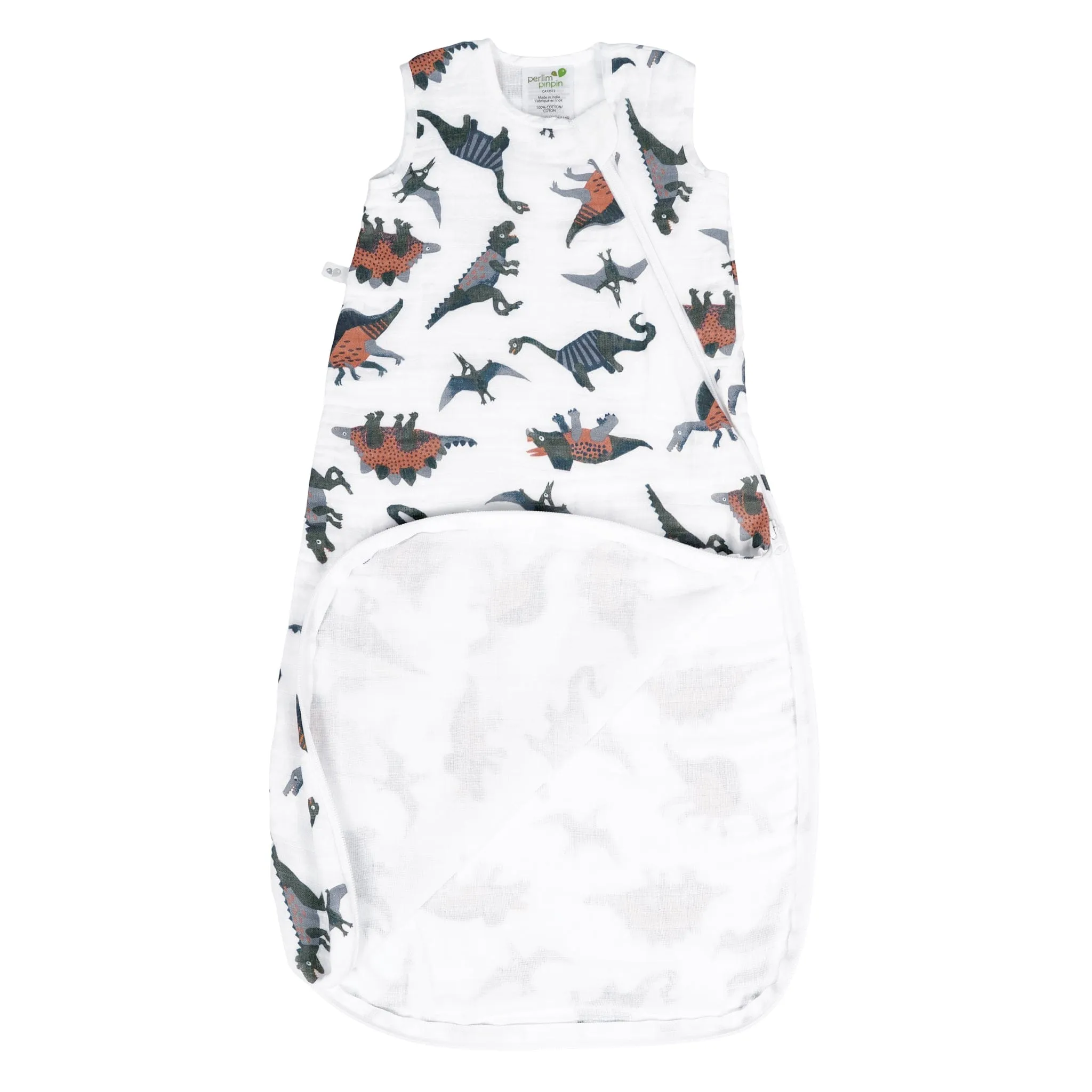 Cotton muslin sleep sack - Dinos (0.7 tog)