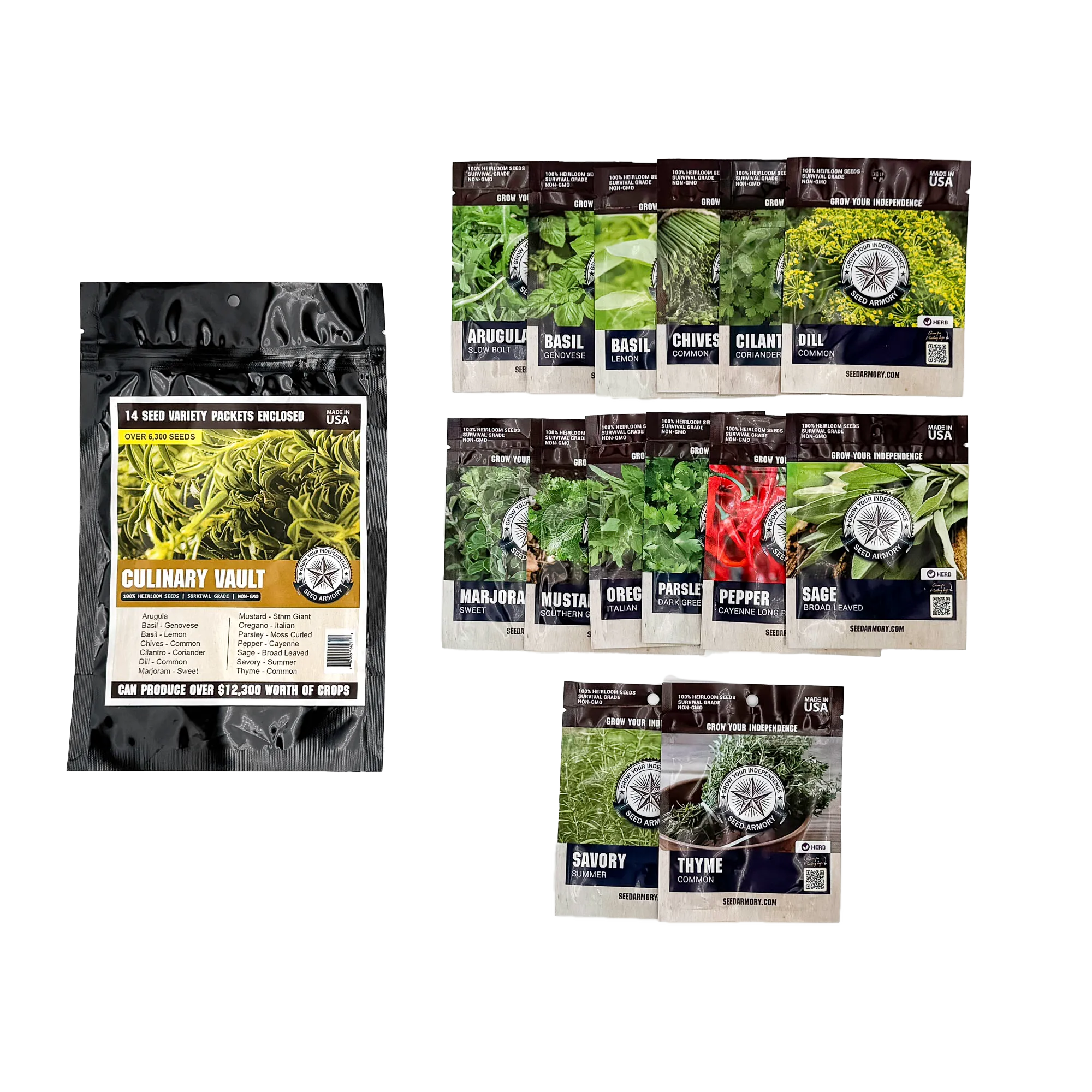 Culinary Vault Seeds - 14 Varieties