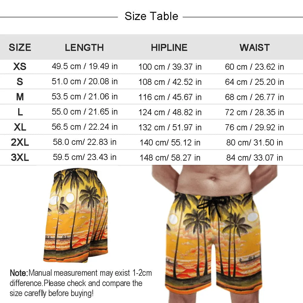 Custom Face Lover Lips  Personalized Photo Couple Matching Beach Shorts Men's Quick-drying Beach Shorts & Women's High Waist Shorts