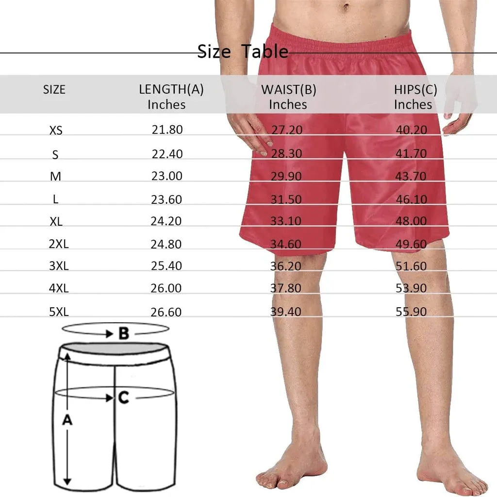 Custom Face Pineapple Couple Matching Beach Shorts Personalized Men's Elastic Beach Shorts&Women's Mid-Length Board Shorts Swim Trunks