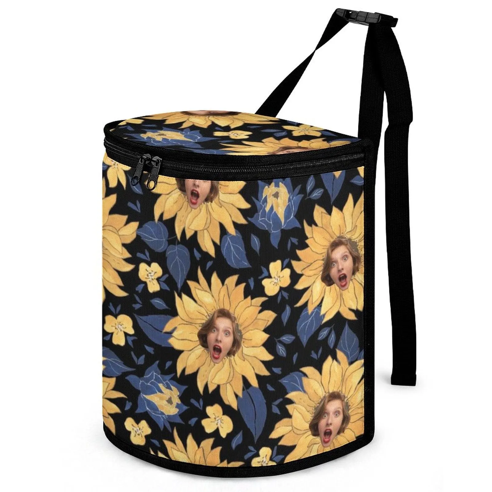 Custom Face Sunflowers Car Garbage Bag Personalized Car Storage Bag