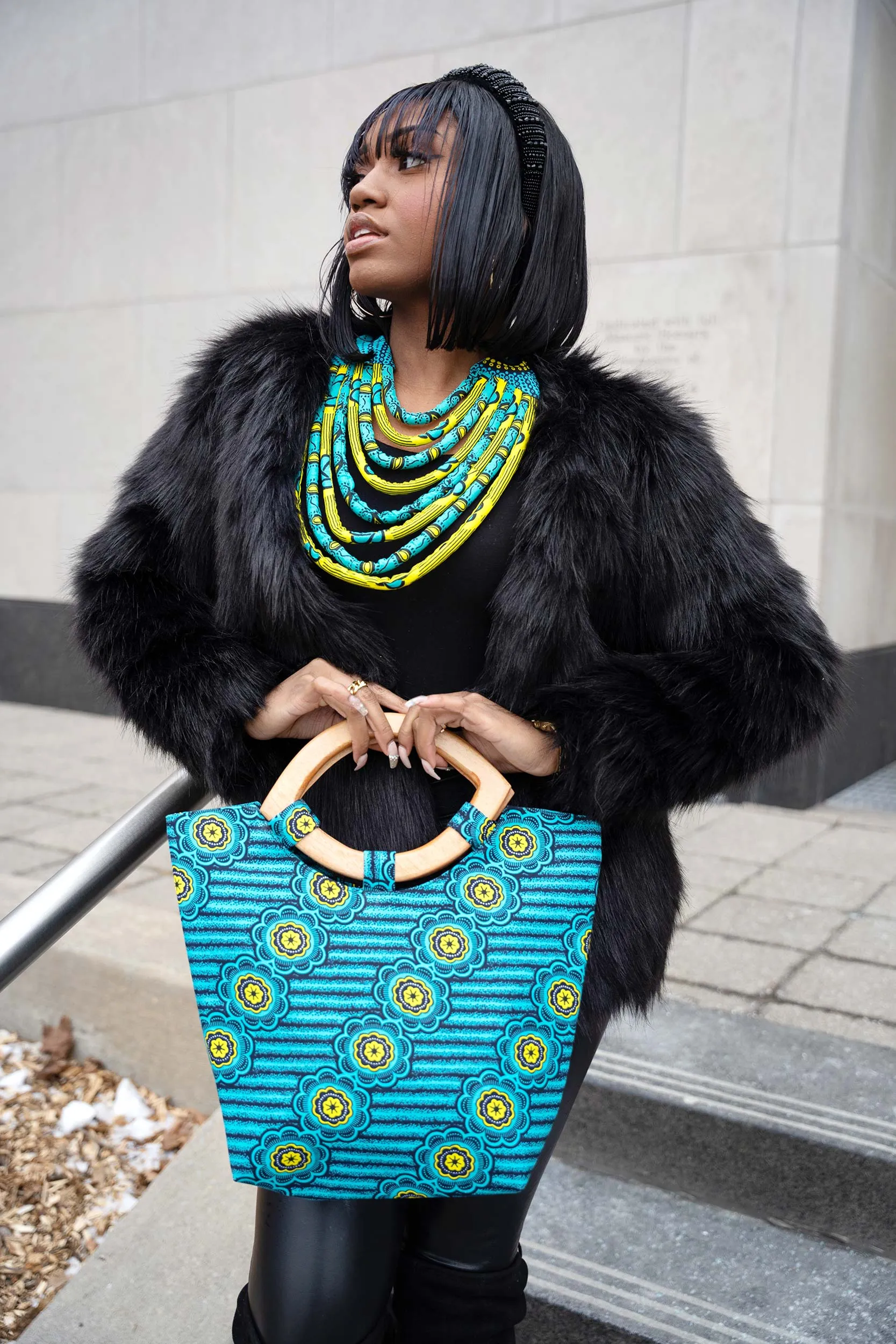 DIDI African Print Layered Necklace