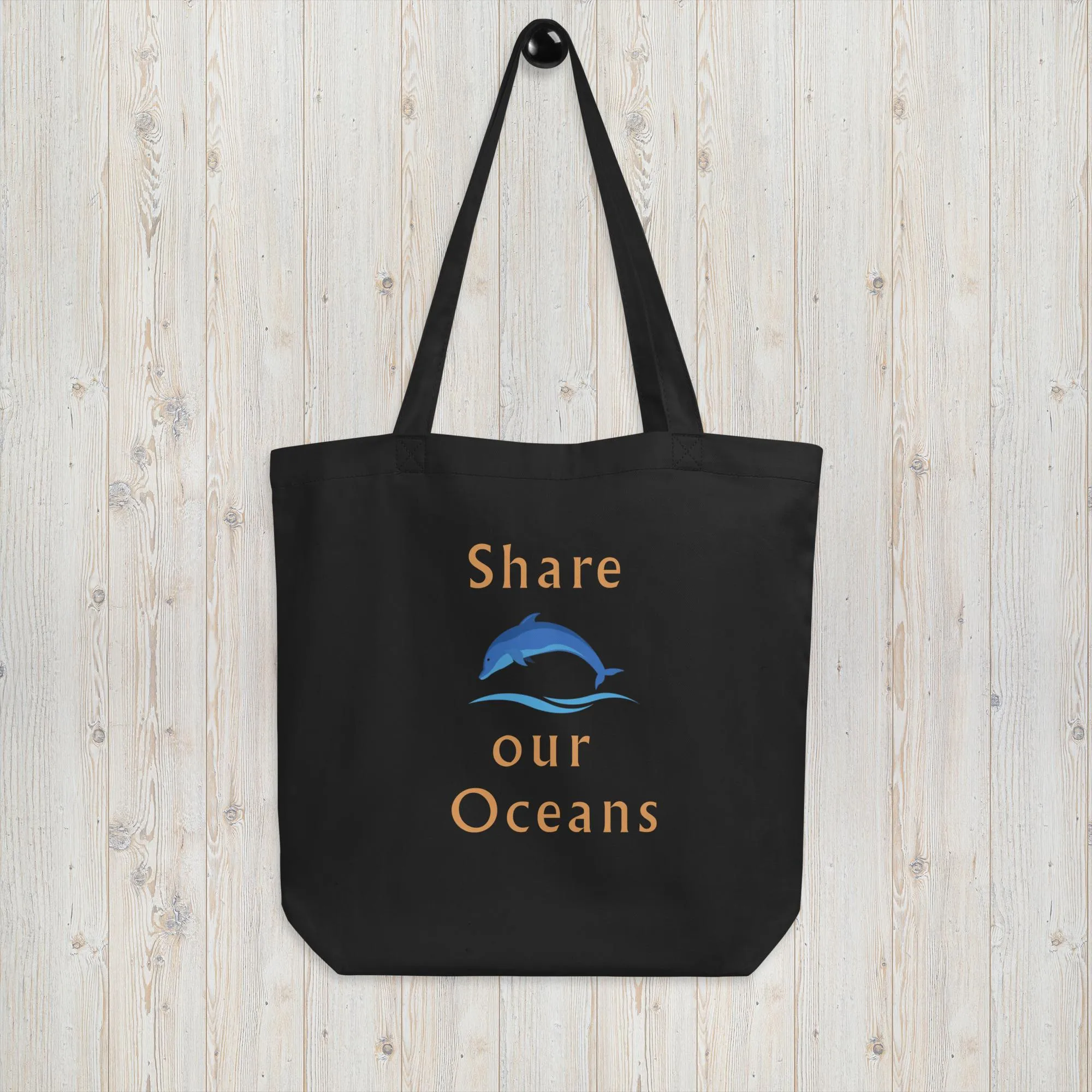 Eco Tote Bag Dolphin Waves Share our Oceans