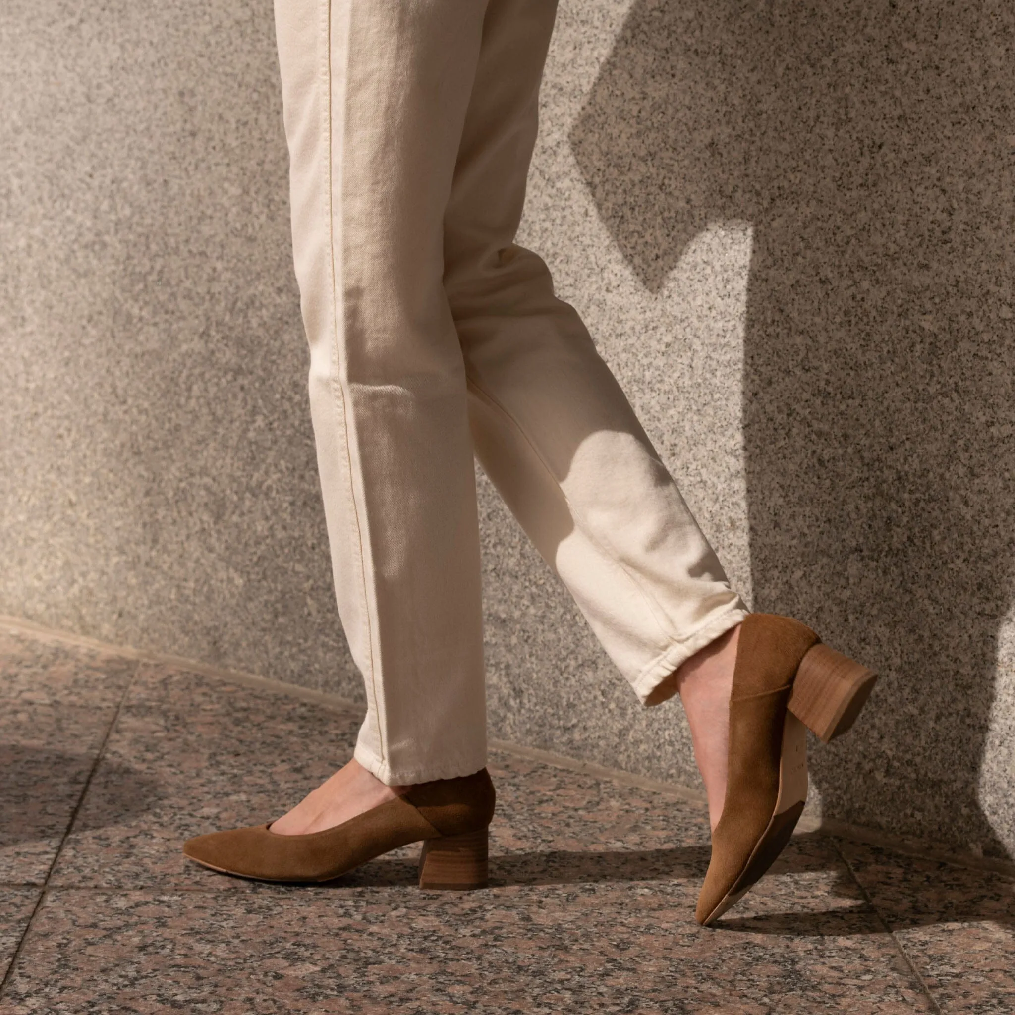 Fiorela Go-To Mid Heel Taupe Suede