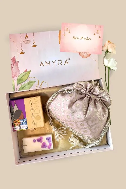 Gift hamper - Chandheri lavender  potli - Aroma & Scented box