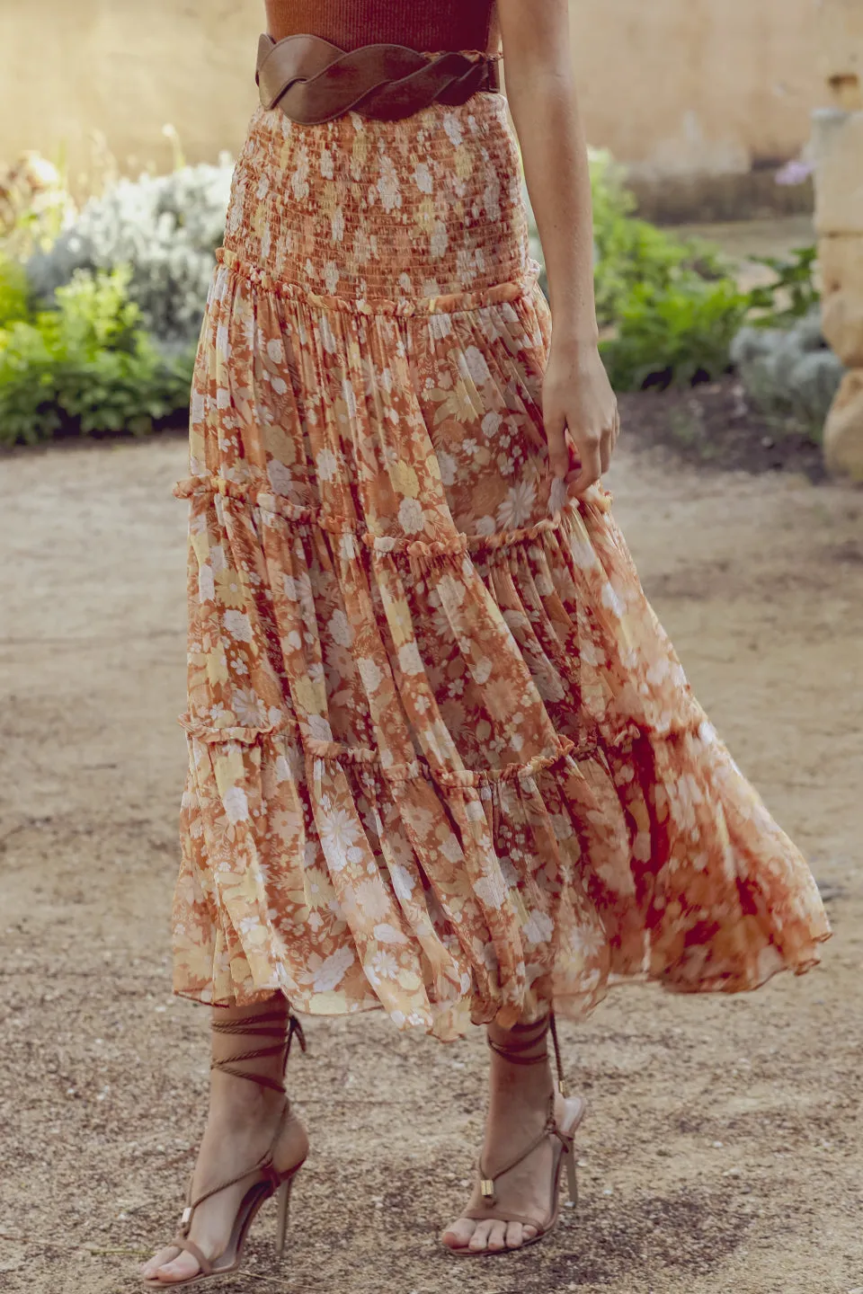 Golden Hour Maxi Floral Skirt