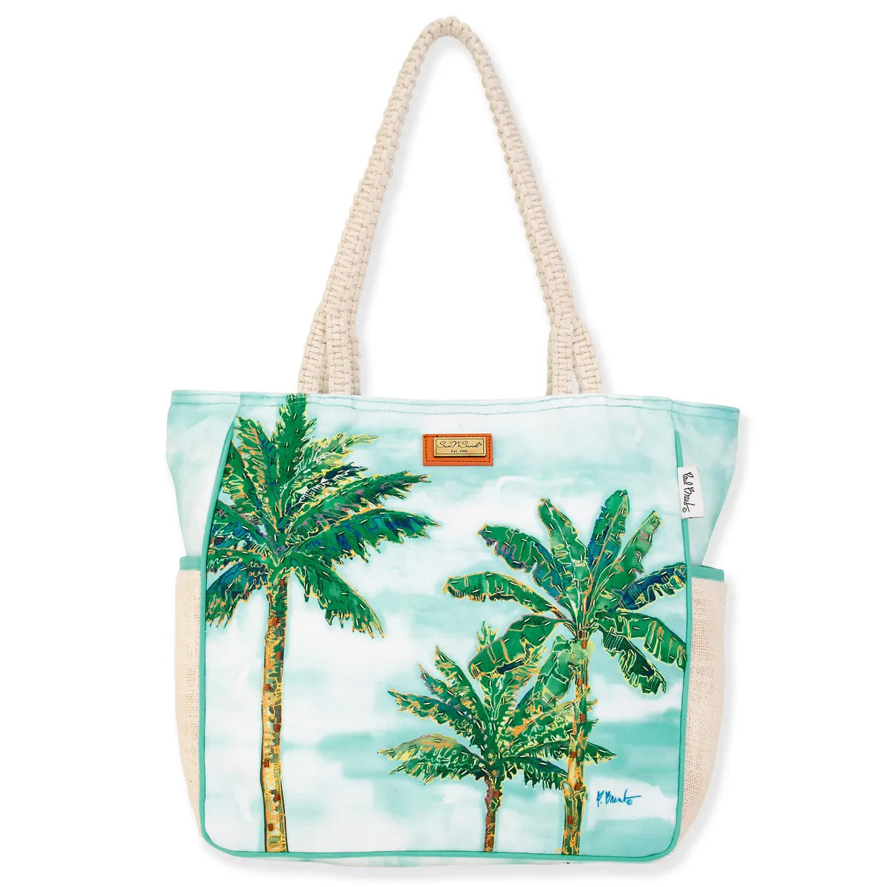 Gracie Canvas Shoulder Tote in Hana Palms