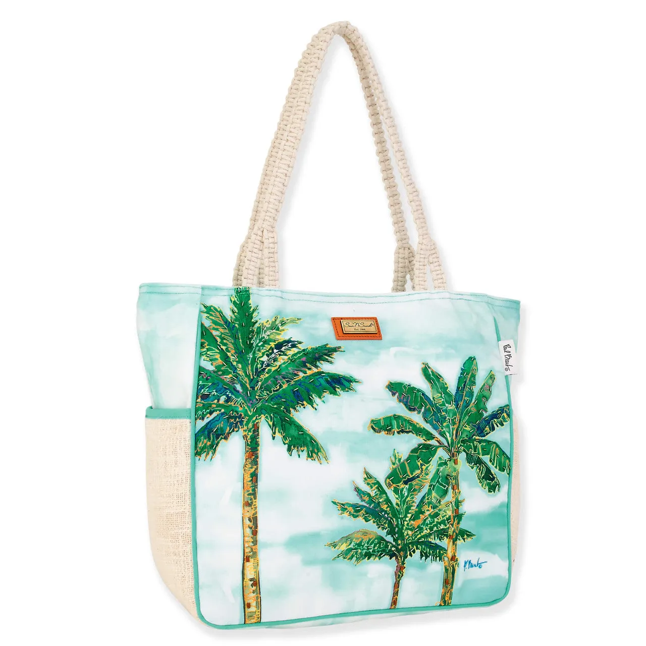 Gracie Canvas Shoulder Tote in Hana Palms