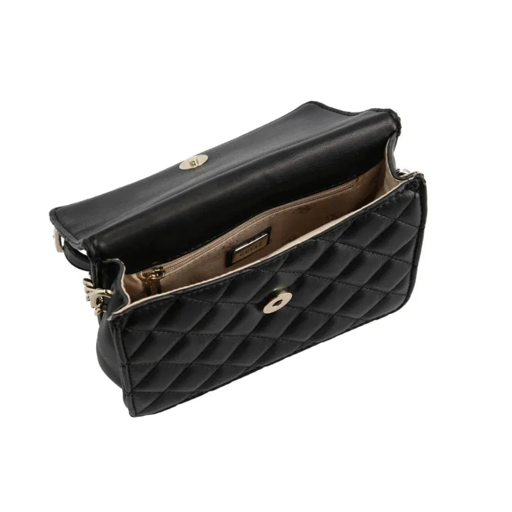 GUESS Victoria Messenger Flap Bag - BLK