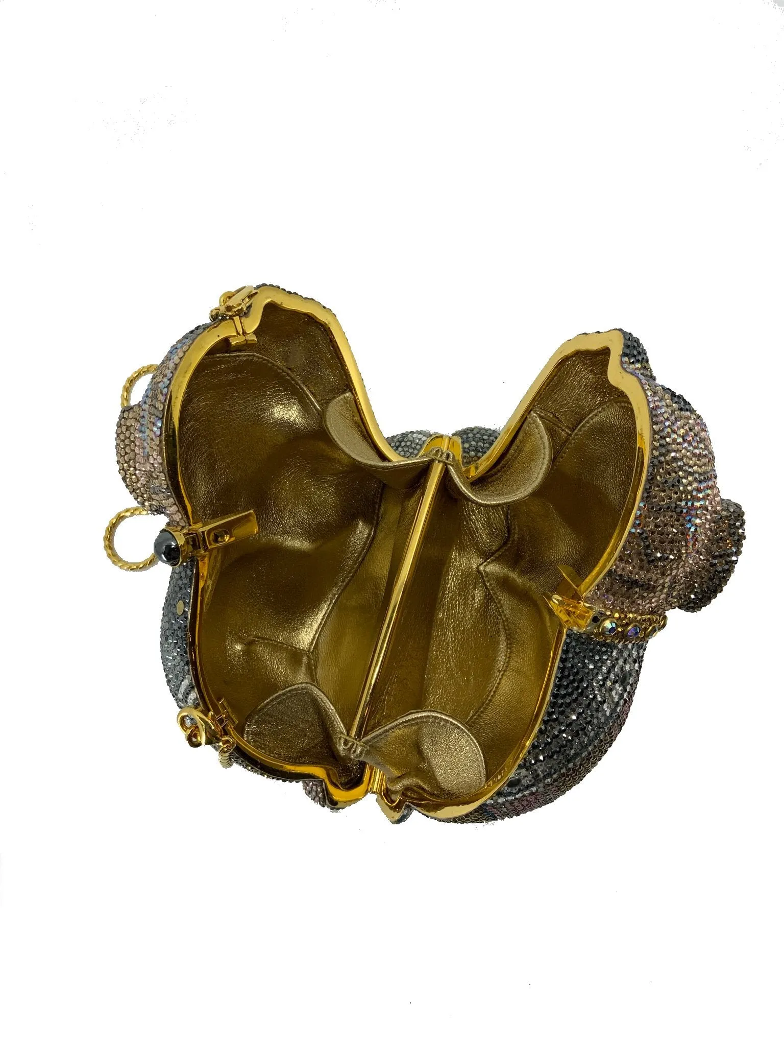 Judith Leiber Swarovski Crystal Pug Dog Minaudiere Evening Bag