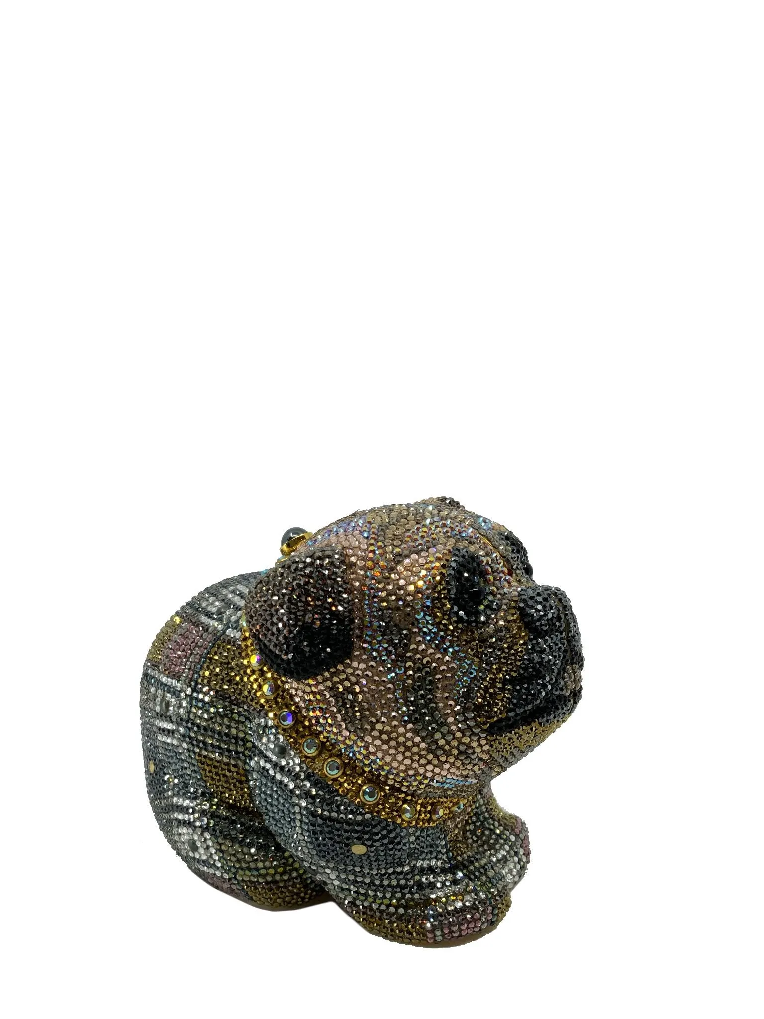 Judith Leiber Swarovski Crystal Pug Dog Minaudiere Evening Bag