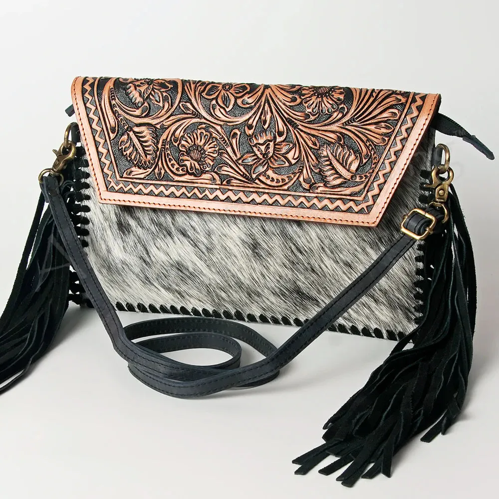 Kendra Tooled Hide Crossbody