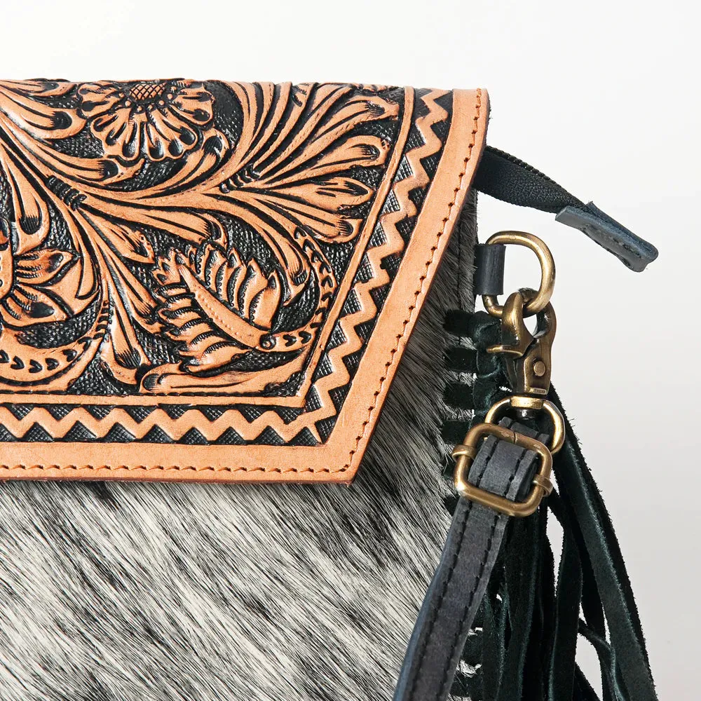 Kendra Tooled Hide Crossbody