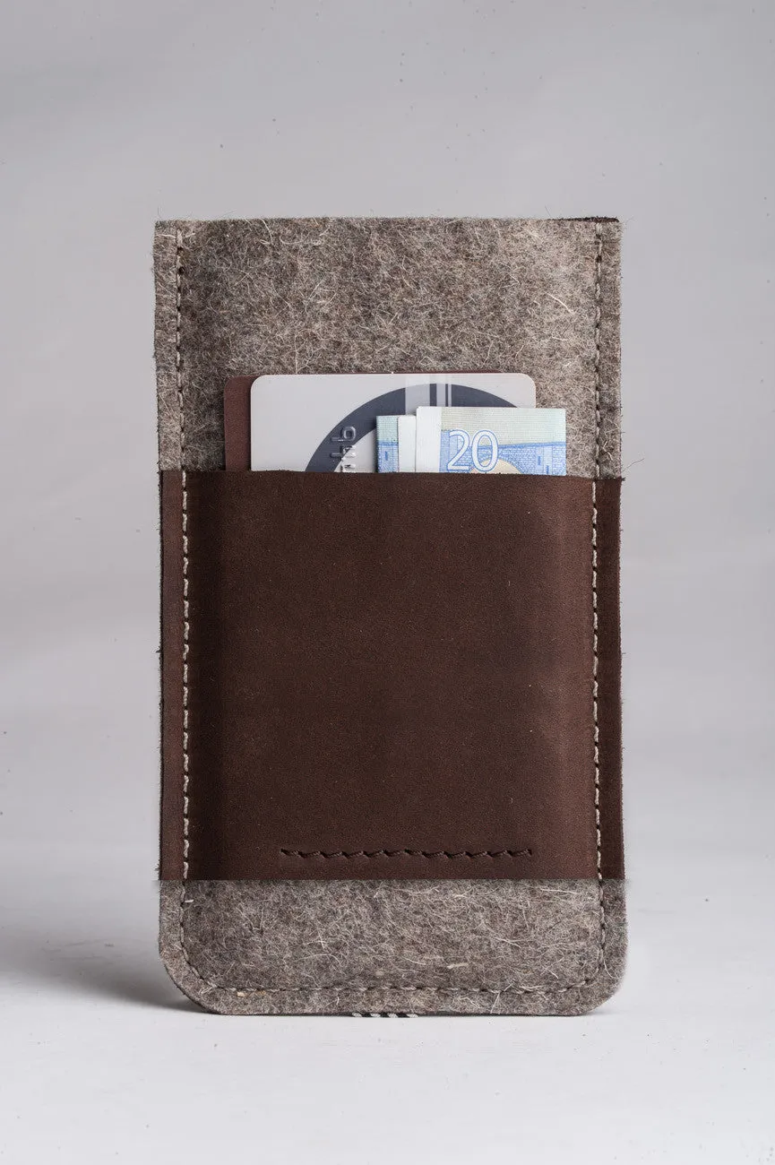 Leather iPhone Case With Card Pocket | WoodBrown