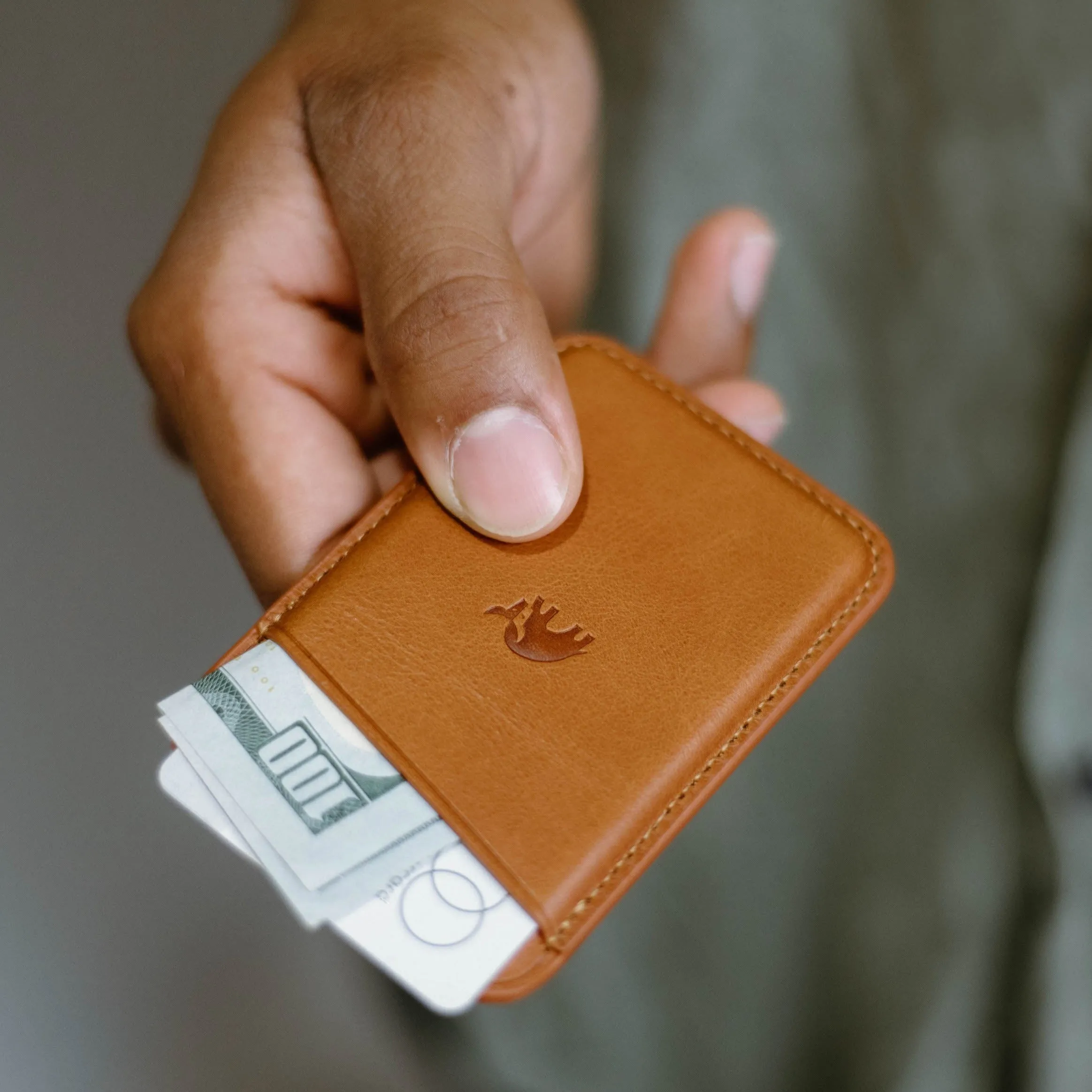 Leather Magnetic Wallet - SIENNA