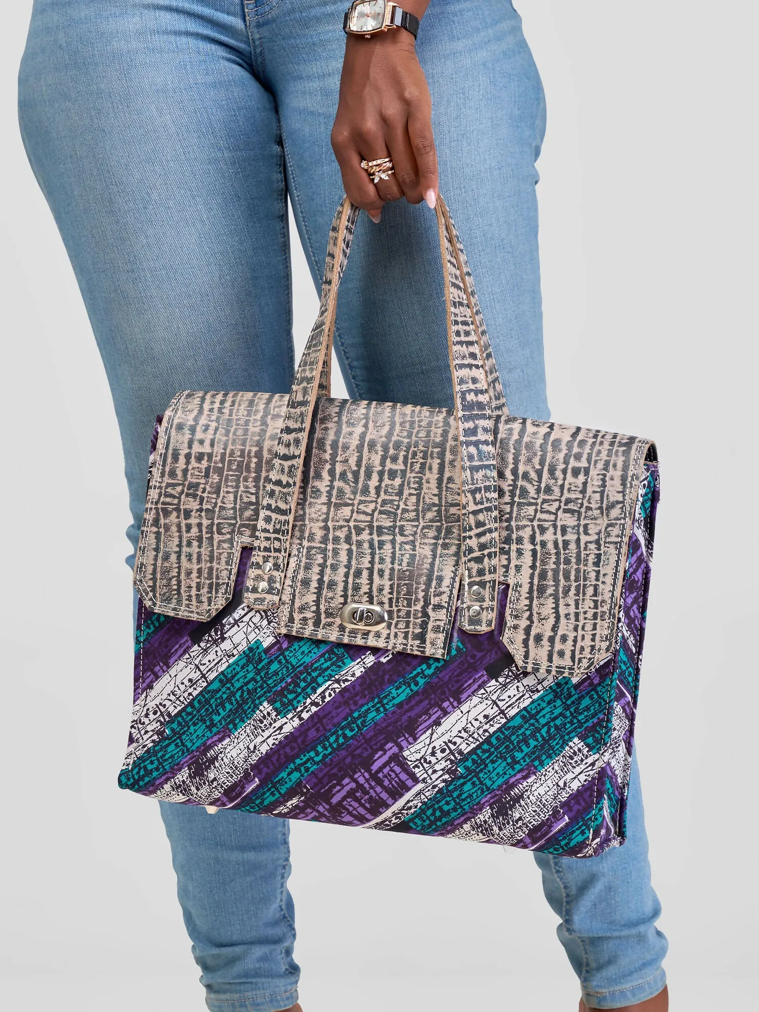 Lelesta Creations Safo Classic Bag - Grey / Purple