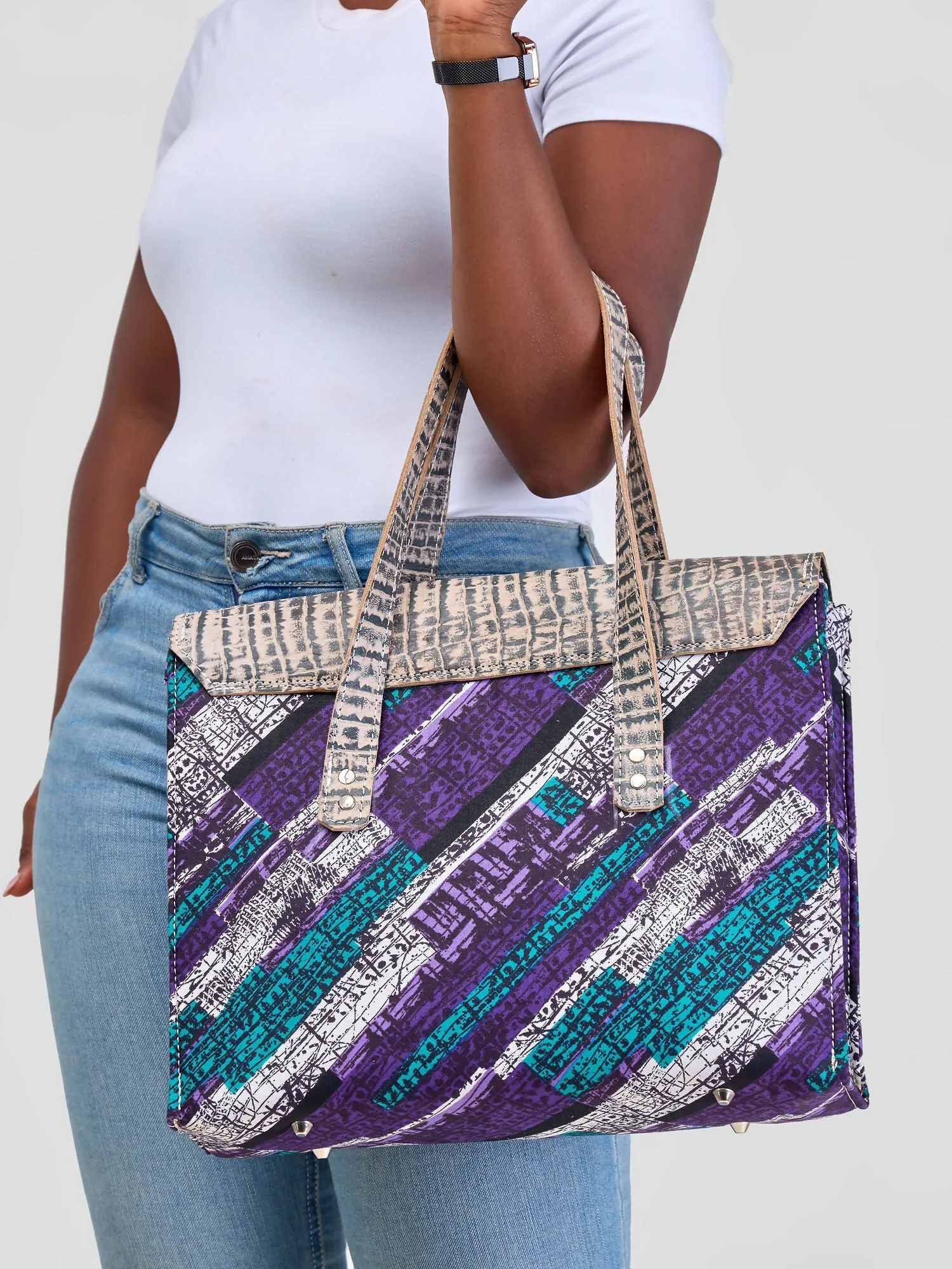 Lelesta Creations Safo Classic Bag - Grey / Purple