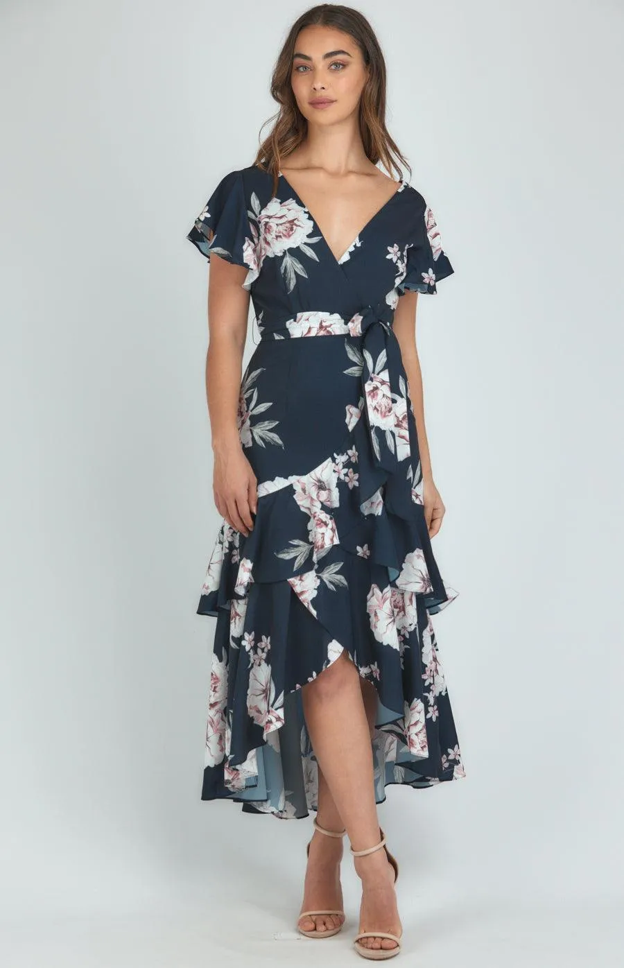 Luna Dress - Navy Floral