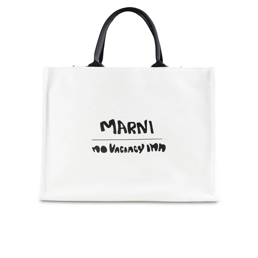 Marni x No Vacancy Inn Bey Tote Bag - Shell/Black