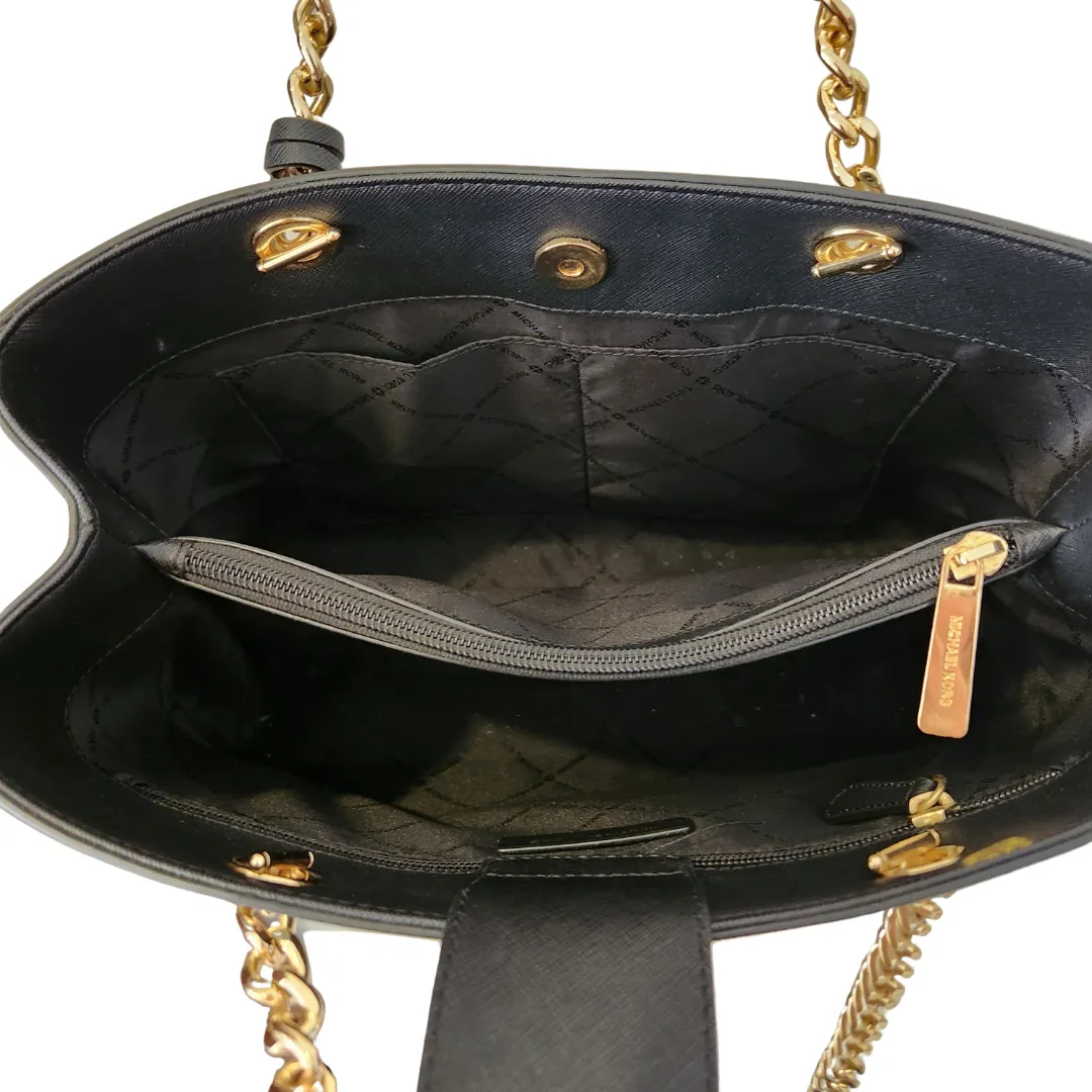 Michael Kors Black Leather Susannah Chain Shoulder Bag | Gently Used |