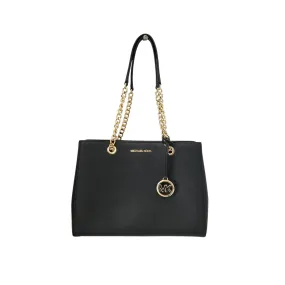 Michael Kors Black Leather Susannah Chain Shoulder Bag | Gently Used |