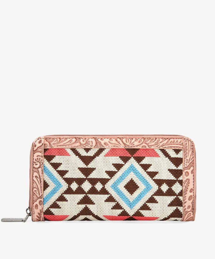 Montana West Southwestern Tooled Wallet