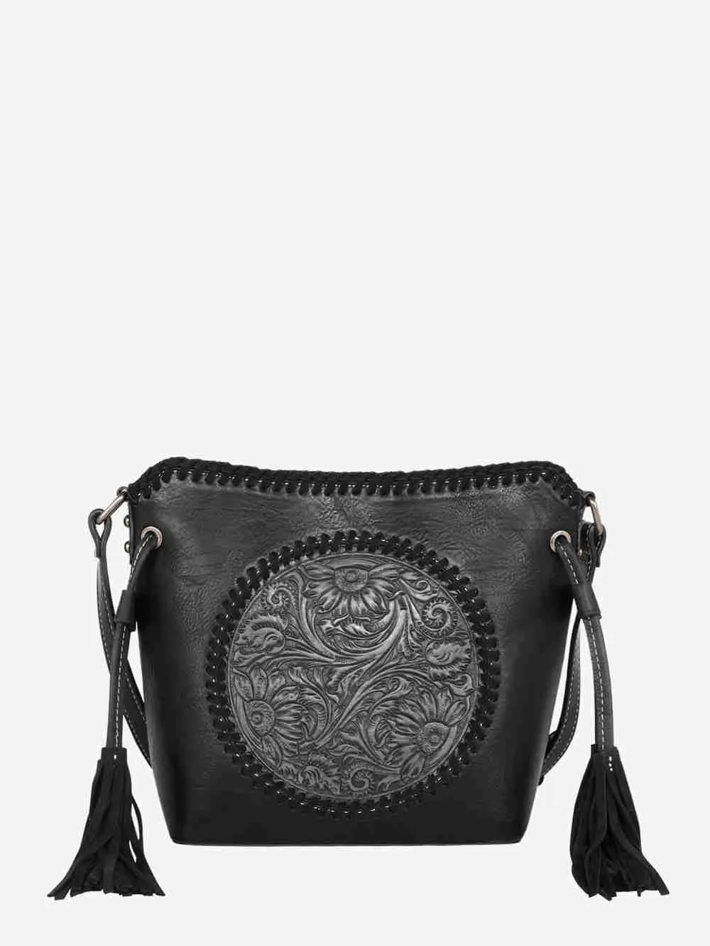 Montana West Vintage Floral Tooled Crossbody Saddle Bag Collection