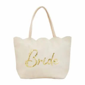 Mud Pie Bride Scallop Tote