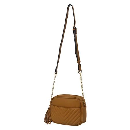 Mustard Chic Faux Leather NGIL Crossbody Bag