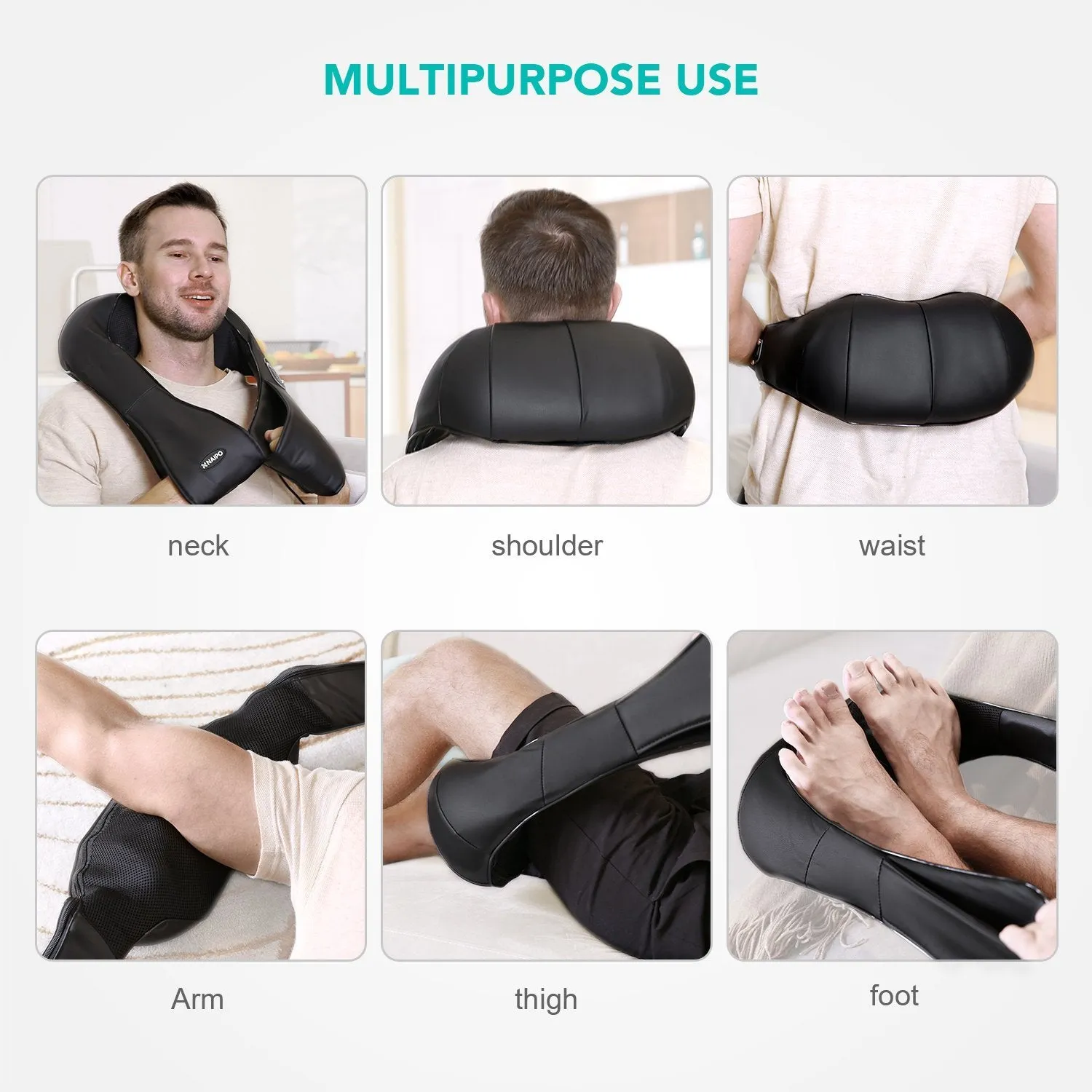 Naipo Shoulder & Neck Massager with Shiatsu Kneading Massage and Heat