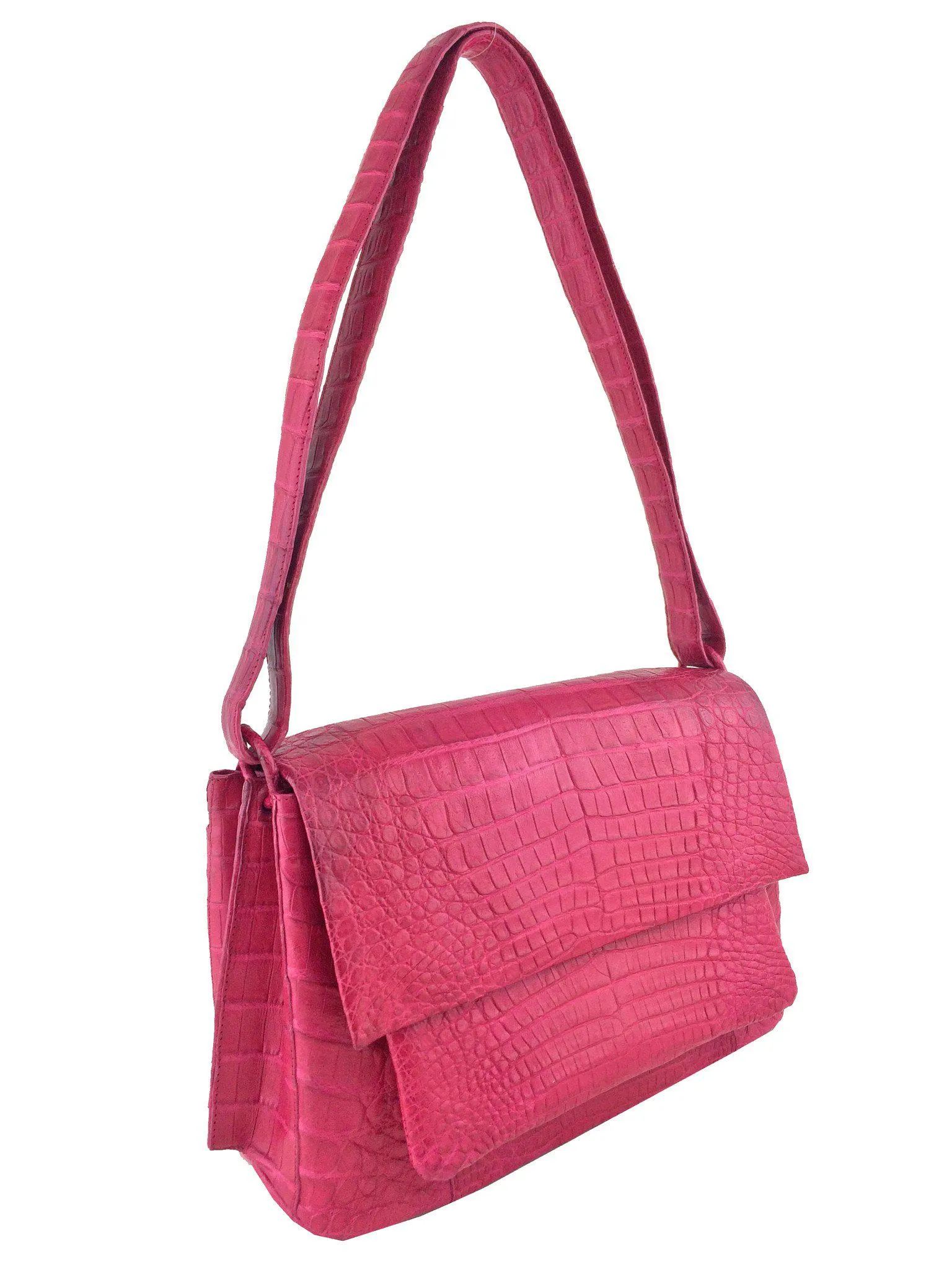 Nancy Gonzalez Crocodile Shoulder Flap Bag