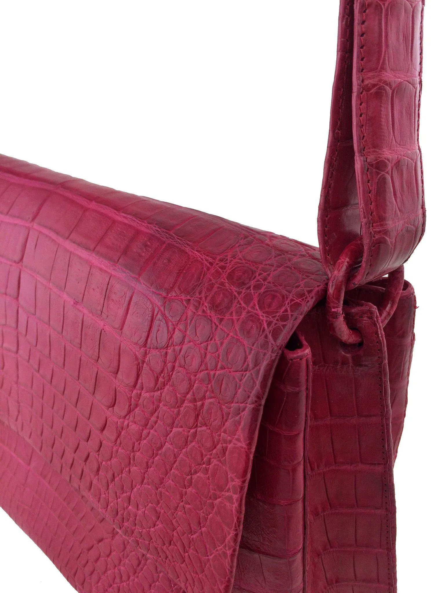 Nancy Gonzalez Crocodile Shoulder Flap Bag