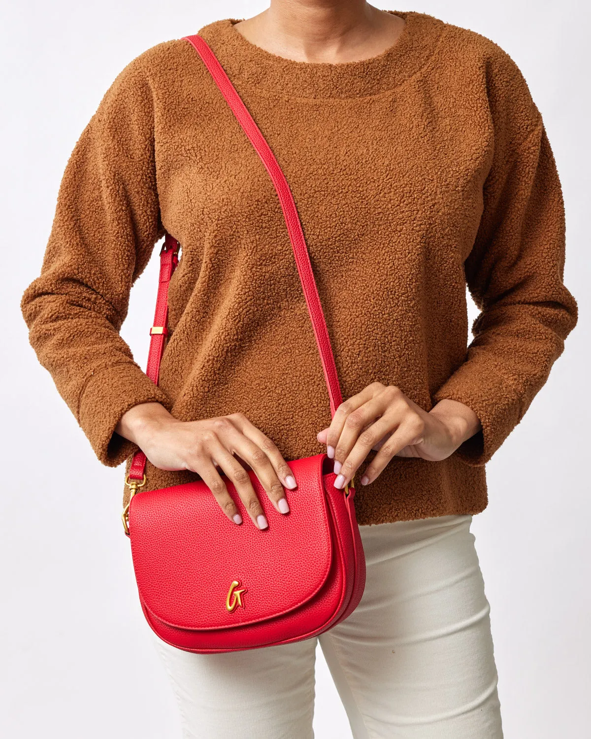 PEBBLE SHOULDER BAG RED MEDIUM