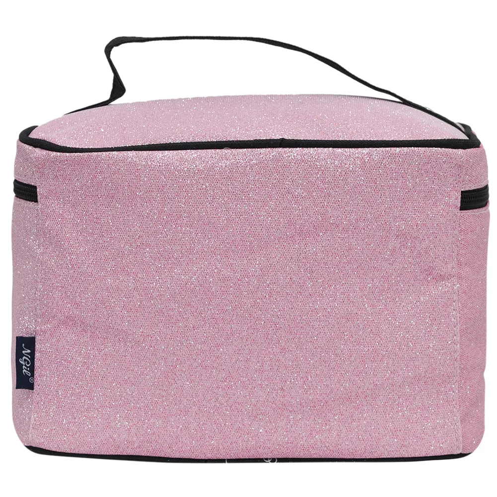 Pink Glitter NGIL Large Top Handle Cosmetic Case