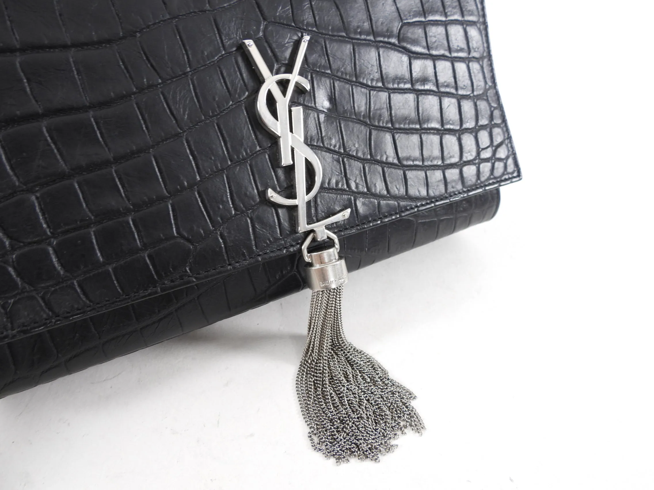 Saint Laurent Medium Embossed Kate Tassel Bag