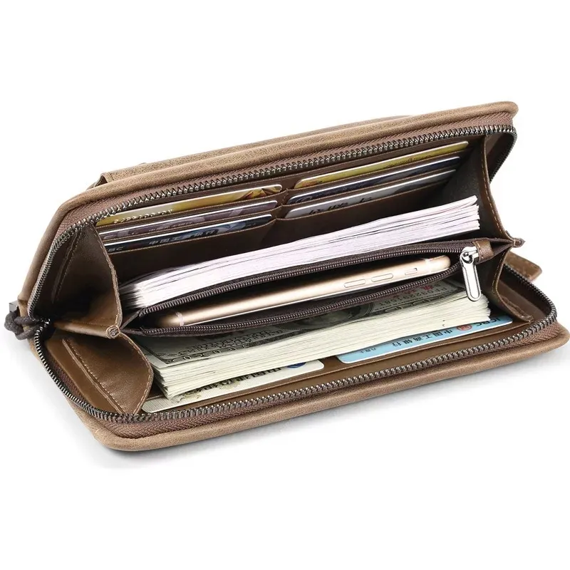 SAVFOX Business Long Wallet for mobile, cash & cards