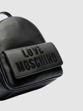 sequin-logo backpack love moschino