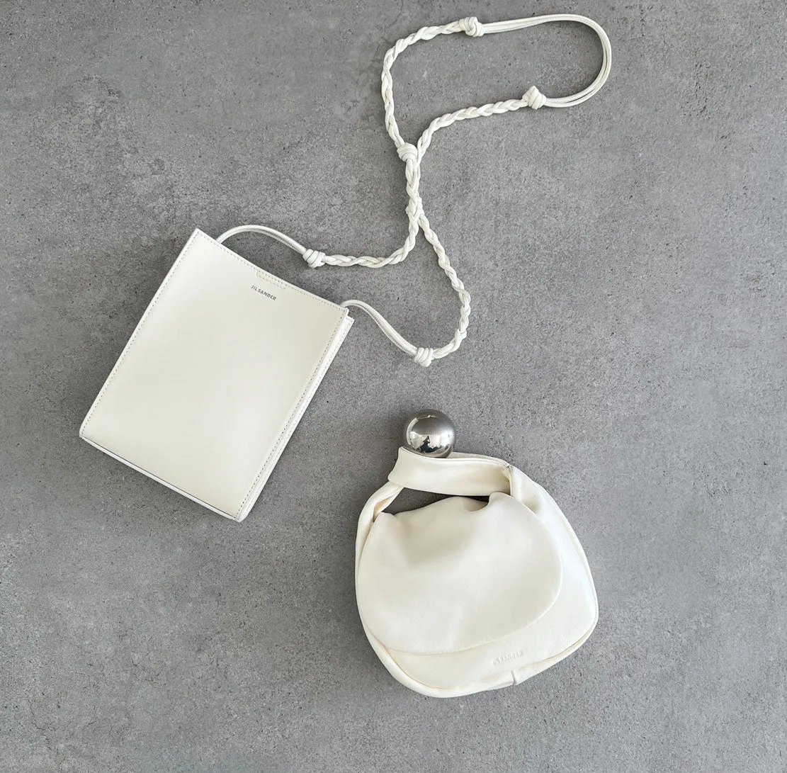 Sphere Pouch Leather, Cosmic Latte