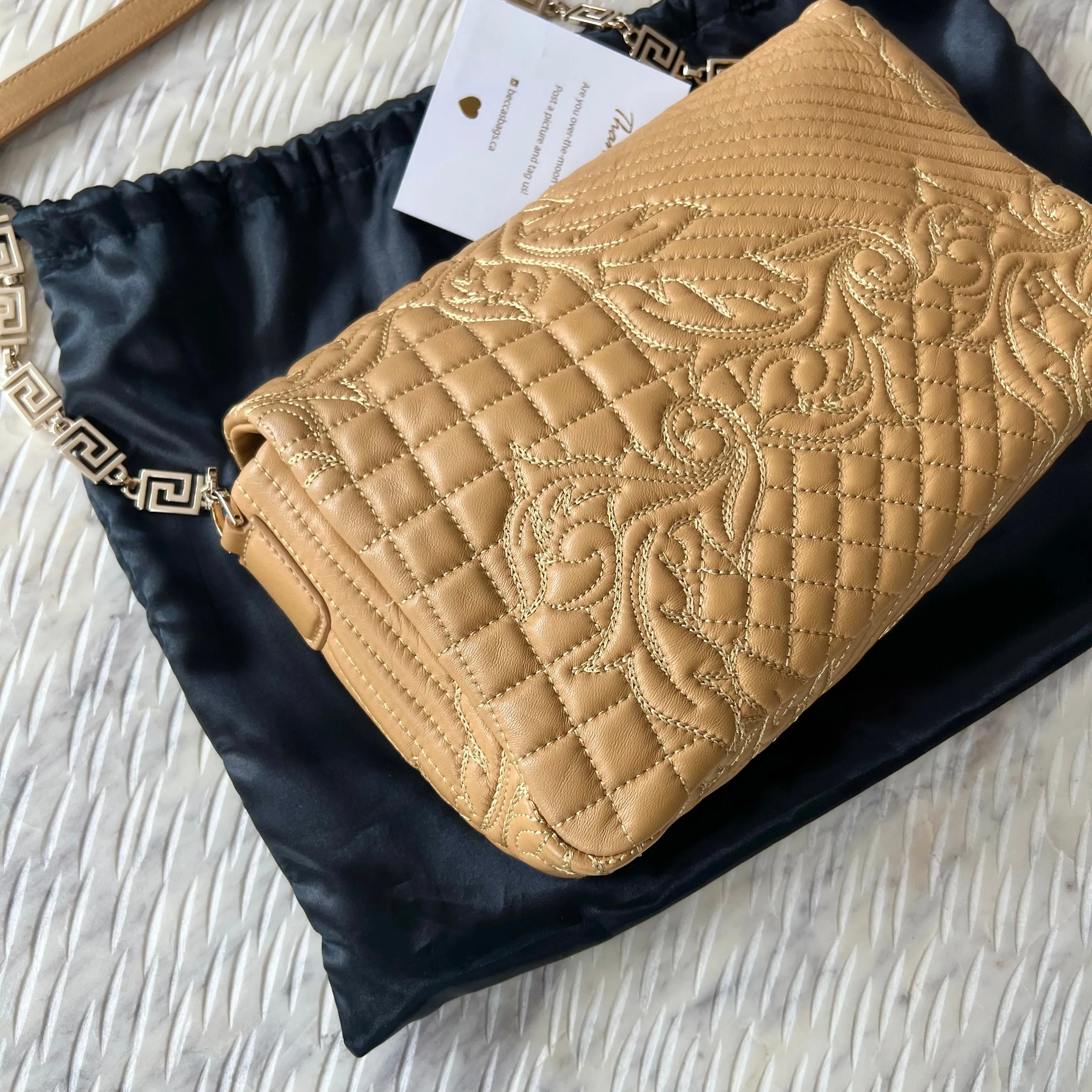 Versace Nappa Barocco Quilted Calliope Vanitas Shoulder Bag