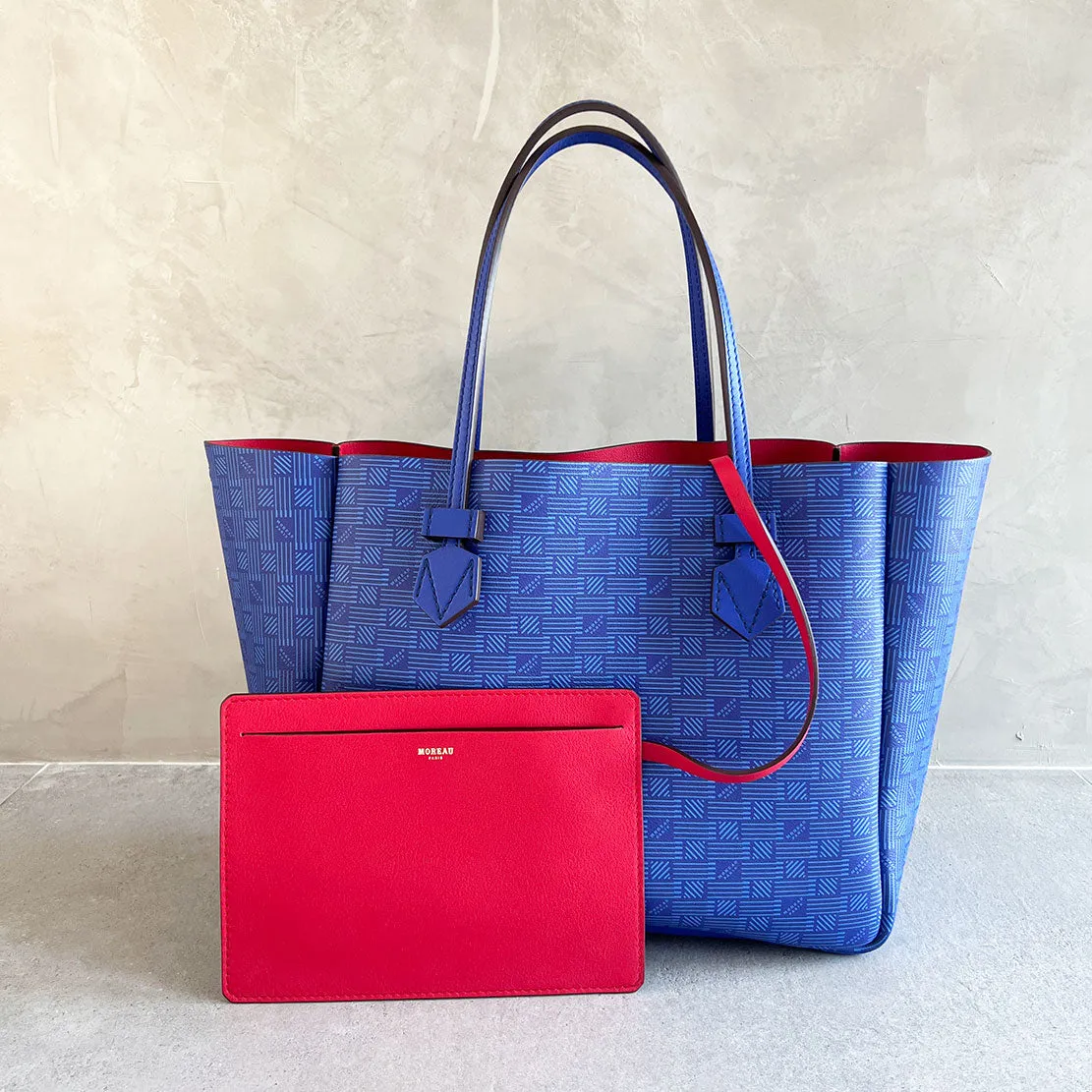 Vincennes MM Reversible Tote, Blue / Red